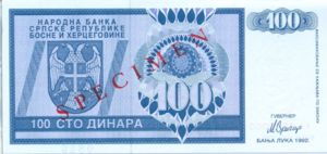 Bosnia and Herzegovina, 100 Dinar, P135s