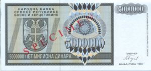 Bosnia and Herzegovina, 5,000,000 Dinar, P143s