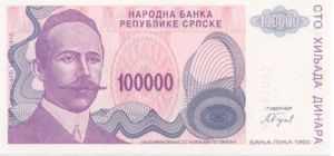 Bosnia and Herzegovina, 100,000 Dinar, P151a