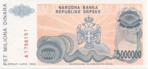 Bosnia and Herzegovina, 5,000,000 Dinar, P153a