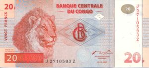 Congo Democratic Republic, 20 Franc, P88A