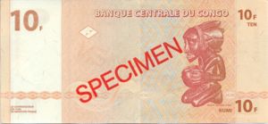 Congo Democratic Republic, 10 Franc, P93s