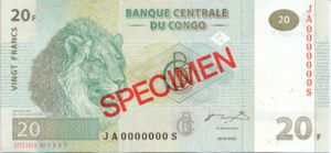 Congo Democratic Republic, 20 Franc, P94s
