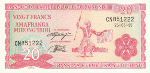 Burundi, 20 Franc, P27c v2, BRB B15i