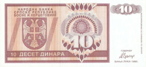 Bosnia and Herzegovina, 10 Dinar, P133a