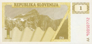 Slovenia, 1 Tolarjev, P1a, R B1a