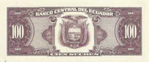 Ecuador, 100 Sucre, P123 Sign.1
