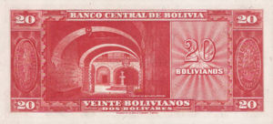 Bolivia, 20 Boliviano, P140a P