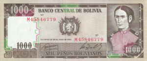 Bolivia, 1,000 Peso Boliviano, P167a M