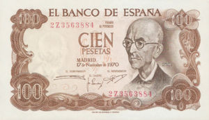 Spain, 100 Peseta, P152a