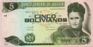 Bolivia, 5 Boliviano, P209