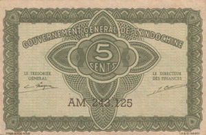French Indochina, 5 Cent, P88b