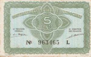 French Indochina, 5 Cent, P88a
