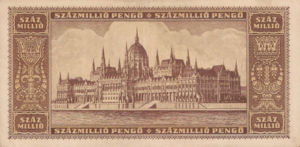Hungary, 100,000,000 Pengo, P124