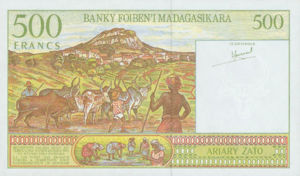 Madagascar, 100/500 Ariary/Franc, P75a, BFM B11a