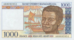 Madagascar, 200/1000 Ariary/Franc, P76b, BFM B12b
