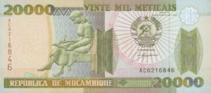 Mozambique, 20,000 Meticais, P140