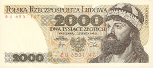 Poland, 2,000 Zloty, P147c, NBP B39c