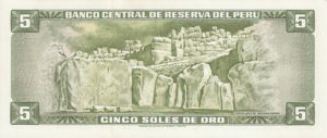 Peru, 5 Soles De Oro, P99c v3