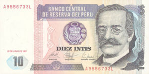 Peru, 10 Intis, P129