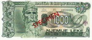 Albania, 1,000 Lek, P58s v1