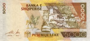 Albania, 5,000 Lek, P70a