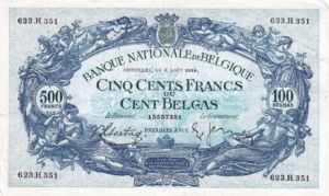 Belgium, 500 Franc, P109