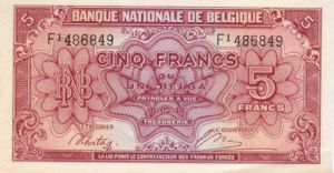 Belgium, 5 Franc, P121