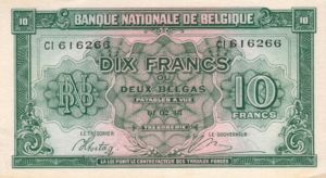 Belgium, 10 Franc, P122