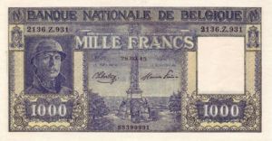 Belgium, 1,000 Franc, P128b