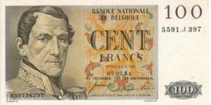 Belgium, 100 Franc, P129b