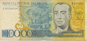 Brazil, 100,000 Cruzeiro, P205a