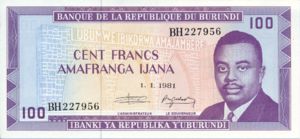 Burundi, 100 Franc, P29b v1