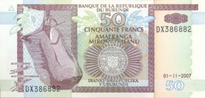 Burundi, 50 Franc, P36g