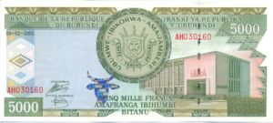 Burundi, 5,000 Franc, P42c