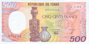 Chad, 500 Franc, P9c