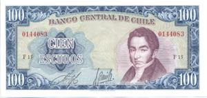 Chile, 100 Escudo, P141a F