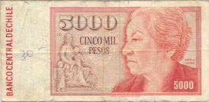 Chile, 5,000 Peso, P155a 10