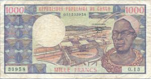 Congo Republic, 1,000 Franc, P3a