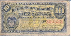 Colombia, 10 Centavo, P221