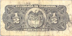 Colombia, 1/2 Peso Oro, P345New