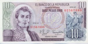 Colombia, 10 Peso Oro, P407h