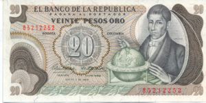 Colombia, 20 Peso Oro, P409a v2
