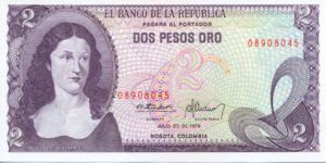 Colombia, 2 Peso Oro, P413b v1