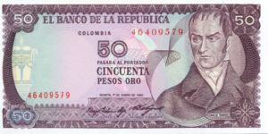 Colombia, 50 Peso Oro, P425a v2
