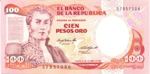 Colombia, 100 Peso Oro, P426a v2