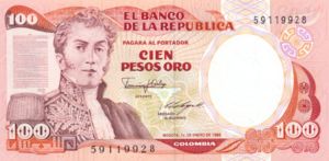 Colombia, 100 Peso Oro, P426b v2