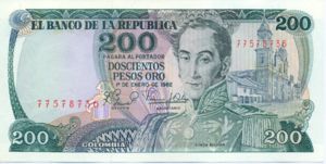Colombia, 200 Peso Oro, P427