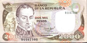 Colombia, 2,000 Peso, P439a