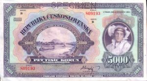 Czechoslovakia, 5,000 Koruna, P19s